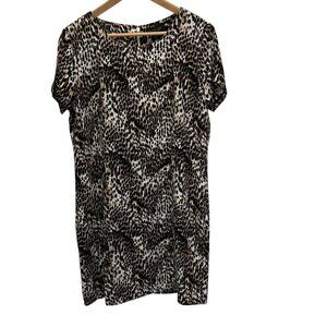 Rachel Zoe Womens Leopard Print Mini Dress Size 12 Brown White